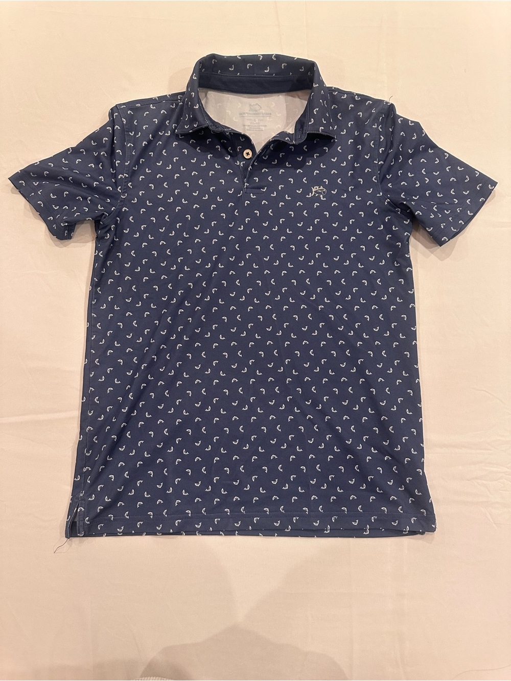 Southern Tide Boys Driver Fish Printed Performance Polo L (Age 12-14)